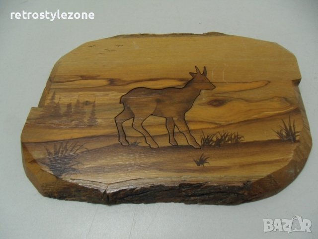 № 6629 старо дървена пано / картина   - размер 20 / 14,5 см , снимка 4 - Други ценни предмети - 38618579