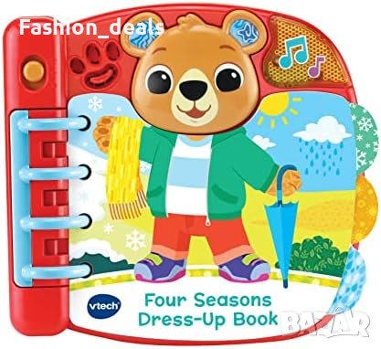 Нова детска играчка книга Мече дрехи време звук Подарък малко дете VTech 558303