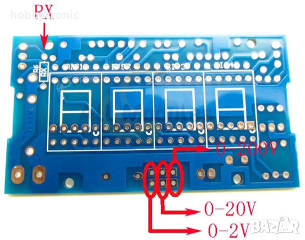 Волтметър кит за сглобяване 7107 LED, снимка 7 - Друга електроника - 42681078