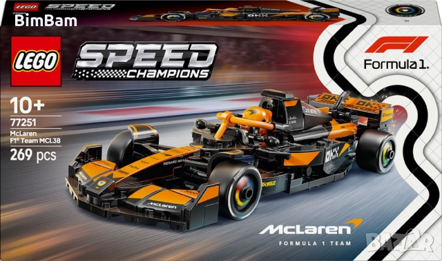 Конструктор LEGO® 77251 Speed ​​Champions - Болид McLaren F1® Team MCL38