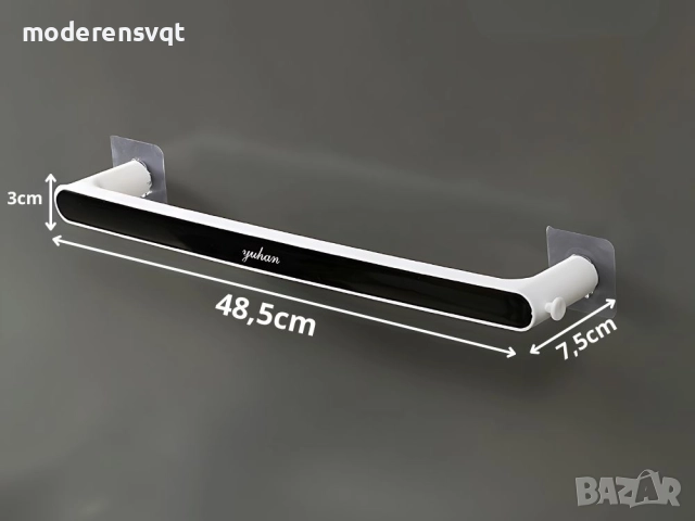 Стенен поставка за кърпи кухня и баня лесен монтаж без пробиване, снимка 6 - Закачалки - 52829715