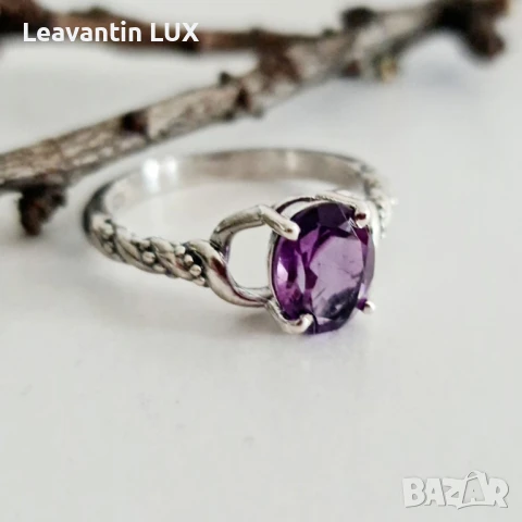 ✨ Пръстен „Виолетово вдъхновение“ – Аметист и Сребро 925, снимка 3 - Пръстени - 50892746
