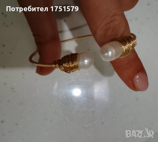 Нова гривна т естествени перли, снимка 3 - Гривни - 52145503