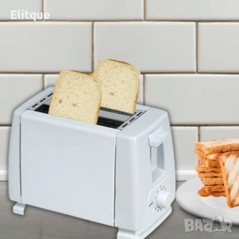Тостер за хляб, 750W, 2 филийки, б степени, Бял