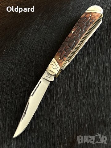 Trappper Brown Bone. Сгъваем ловен нож с две полирани остриета. (RR2057), снимка 2 - Ножове - 40563606