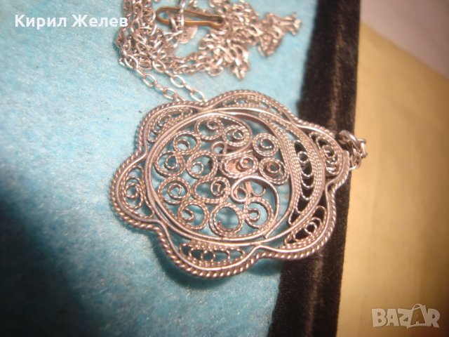 19 ВЕК СТАРИНЕН ФИЛИГРАНЕН СРЕБЪРЕН МЕДАЛЬОН и ВЕРИЖКА СРЕБРО 950 ФИНА РЪЧНА МАЙСТОРСКА РАБОТА 25884, снимка 13 - Антикварни и старинни предмети - 34852175
