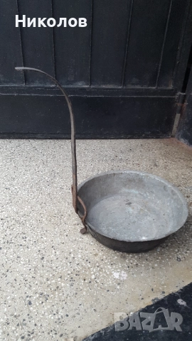 Стар калайдисан меден тиган, снимка 4 - Съдове за готвене - 52963266