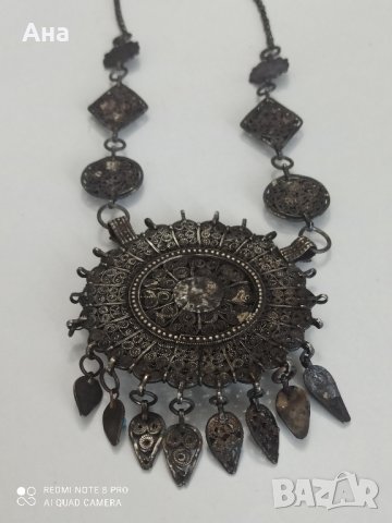 Сребърен възрожденски накит с филигран , снимка 4 - Антикварни и старинни предмети - 41474987
