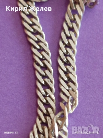 Сребърна гривна класически модел висока проба сребро майсторска изработка 52397, снимка 7 - Гривни - 52834715