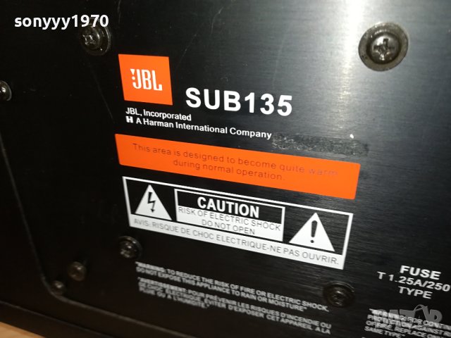 SOLD-JBL SUB135 АКТИВЕН СЪБУФЕР-ВНОС SWISS 1907231832, снимка 5 - Тонколони - 41600789