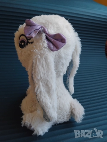 Бяло пухкаво зайче момиче с панделка, снимка 3 - Плюшени играчки - 52849885