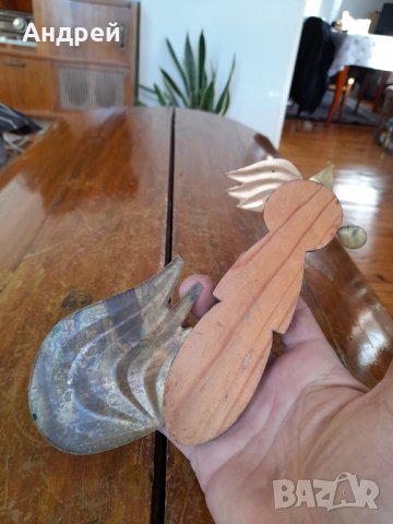 Стара дървена декорация Петел,Петле, снимка 4 - Други ценни предмети - 44165459