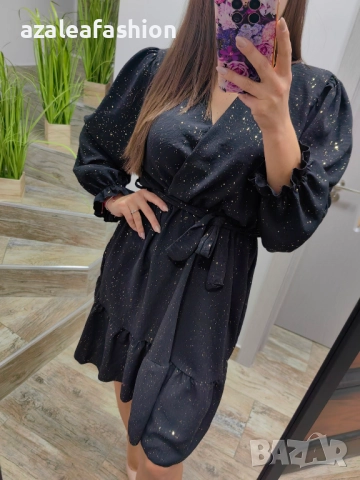 Черна рокля с блясък