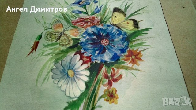 Акварел картина подписана , снимка 2 - Картини - 41825792