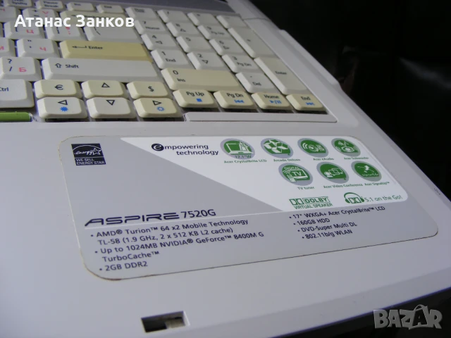 Работещ лаптоп за части ACER Aspire 7520G , снимка 7 - Части за лаптопи - 50518650