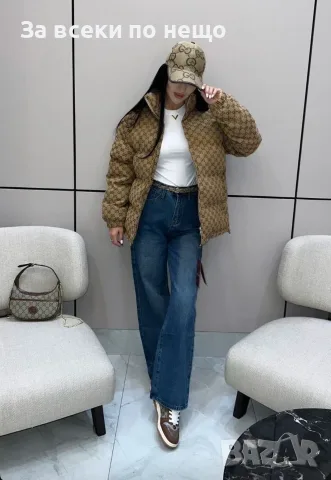 Gucci Бежово Дамско Зимно Яке М размер Код E233, снимка 4 - Якета - 56275102