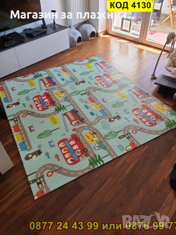 Сгъваемо детско килимче за игра, топлоизолиращо 180x200x1cm - Животни + Превозни Средства -КОД 4130 , снимка 11 - Други - 44684200