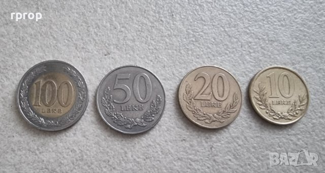 Монети. Албания.  10, 20, 50 и 100 леке. 4 бр.