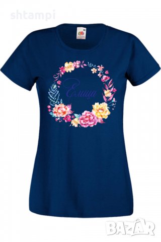 Дамска тениска Елица венец Имен ден Подарък,Изненада,Празник,Цветница, снимка 5 - Тениски - 36442022