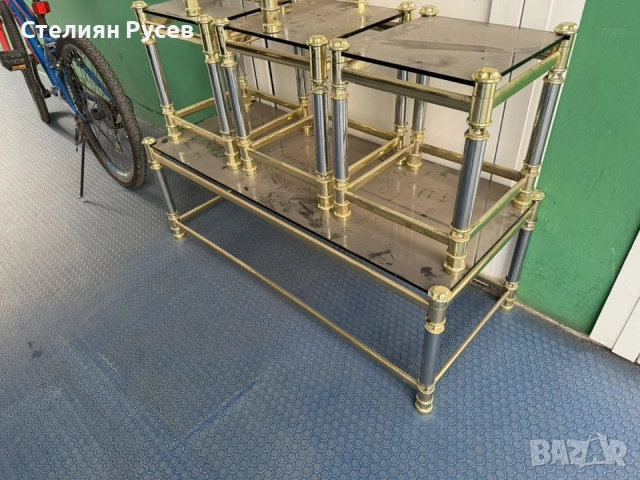 241122    стъклена  маса 105/45см - ОБЩА цена 130 лв или 66.47 евро смр 105/45см е масата , другите , снимка 3 - Маси - 52522314