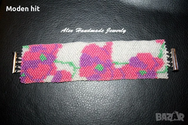 Ръчна изработка. Гривна орхидеи., снимка 4 - Гривни - 50871538