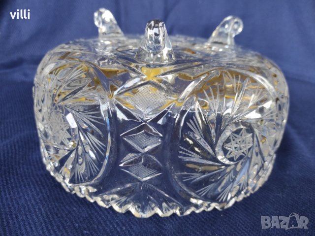 Красива купа от оловен кристал - ръчно гравирана, снимка 3 - Други - 39606156