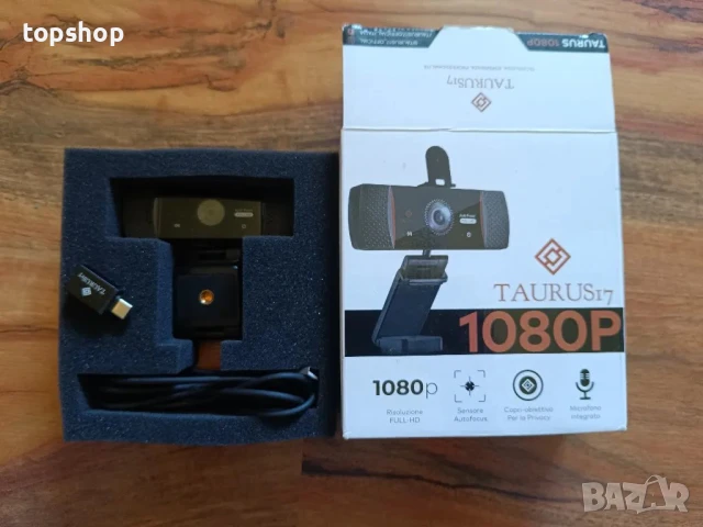 НОВА TAURUS17- Уеб камера за компютър, с автоматичен фокус, стерео микрофон, USB 2.0 Full HD..., снимка 8 - Камери - 50552448