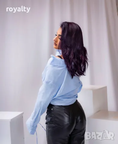 Синя дамска риза, снимка 3 - Ризи - 49530353