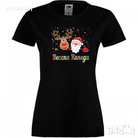 Дамска тениска Коледа Весела коледа 4, снимка 2 - Тениски - 34690656