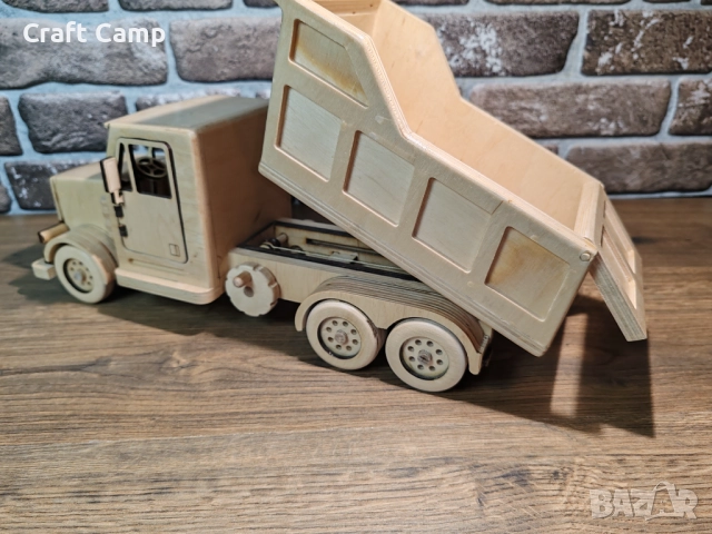 Дървен модел на камион – Самосвал – Craft Camp, снимка 15 - Коли, камиони, мотори, писти - 52736611