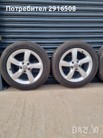 Оригинални Ауди джанти 17 5х112 ЕТ37  с зимни гуми 225 55 17 , снимка 3 - Гуми и джанти - 52087551