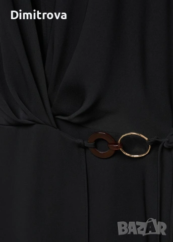 Ефектна рокля Mango с прехлупване и колан, снимка 3 - Рокли - 53223390