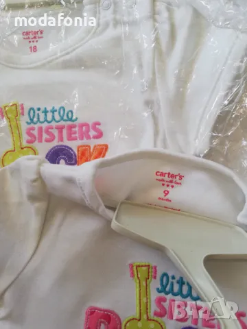 Комплект Carter's 2 части LITTLE SISTERS, снимка 4 - Комплекти за бебе - 48994751