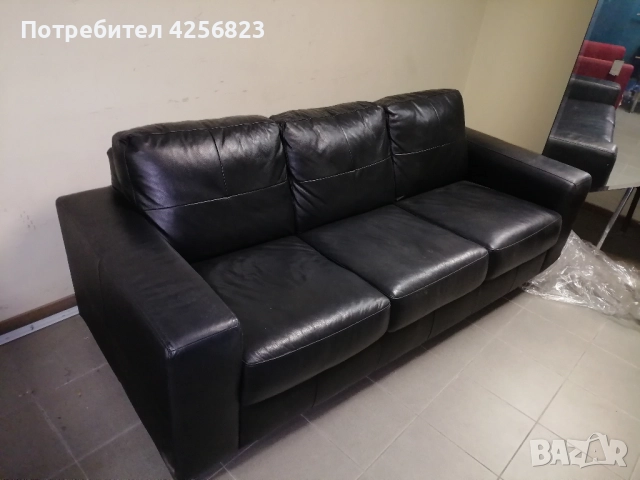 Червен кожен - екокожа офисен диван, снимка 4 - Дивани и мека мебел - 51832072