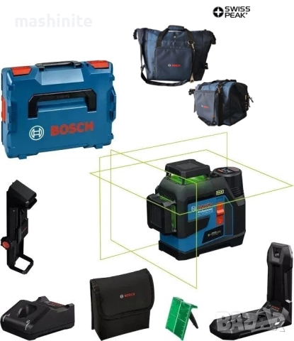 Лазерен нивелир GLL 12V-100-33 CG 12V L-Boxx стойка LB10, държач DK20 Bosch