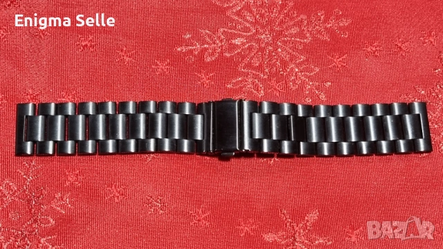 Метална верижка за часовник, черна , 22 мм , снимка 3 - Каишки за часовници - 53479278