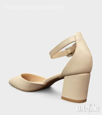 Дамски обувки на средно висок ток със затворени пръсти и пета C5730-3 Beige, снимка 3 - Дамски обувки на ток - 50033264