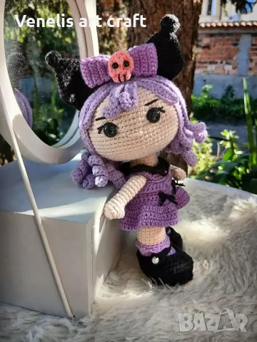 Плетена кукла Kuromi , снимка 2 - Кукли - 56050178