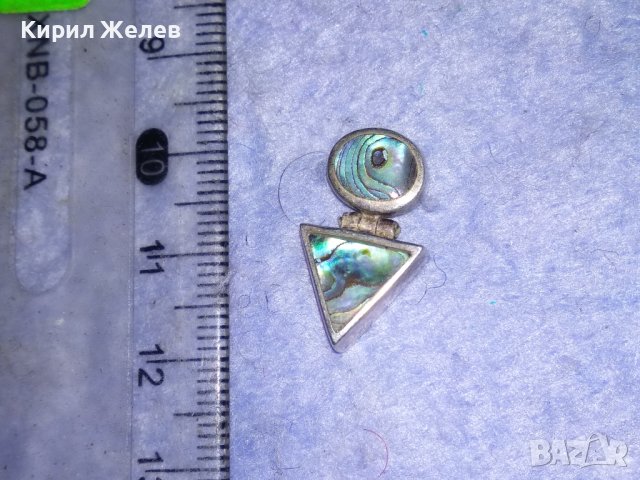 СТАРО СРЕБЪРНО АР ДЕКО БИЖУ АРТ ВИСУЛКА УКРАШЕНИЕ СРЕБРО 925 с ШЛИФОВАН КРАЛСКИ СЕДЕФ 18039, снимка 11 - Антикварни и старинни предмети - 40938202