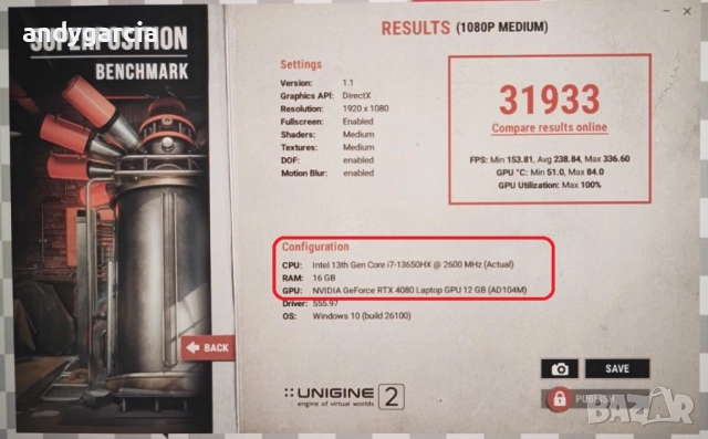 NVidia RTX 4080 12GB/Core i7-13650H/16GB RAM/1TB SSD/16' FHD+ 165hz IPS/ASUS ROG STRIX G614, снимка 18 - Лаптопи за игри - 52132510