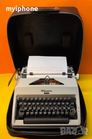 Пишеща Машина Olympia Monica  Клавиатура Qwertz Латиница Топ Състояние Обслужена 1969 година !, снимка 7 - Антикварни и старинни предмети - 52398268