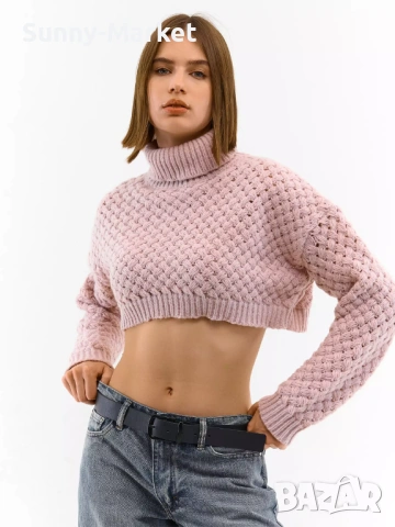 Дамски къс пуловер