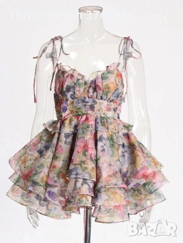 Ефирна рокля с флорален щамп, снимка 8 - Рокли - 53559020