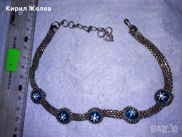 СТАРО РЕТРО ГОТИК АРТ КОЛИЕ ЧОКЪР посребрена благородна стомана с ВЕНЕЦИАНСКО СТЪКЛО МУРАНО 74091, снимка 4 - Антикварни и старинни предмети - 41751665