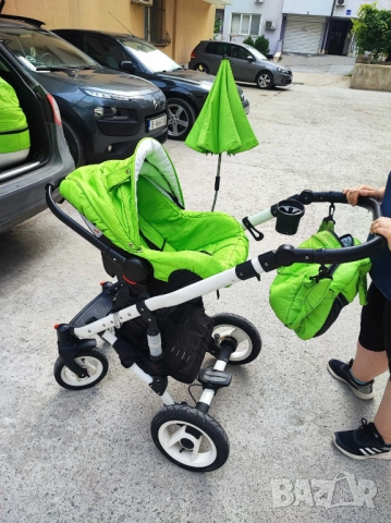 Бебешка количка Adbor Zarra 3in1 зелена, снимка 3 - Детски колички - 52930863