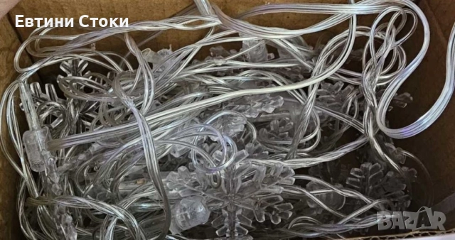Многоцветни LED лампички със снежинки 5м - коледна украса, снимка 6 - Други - 52182518