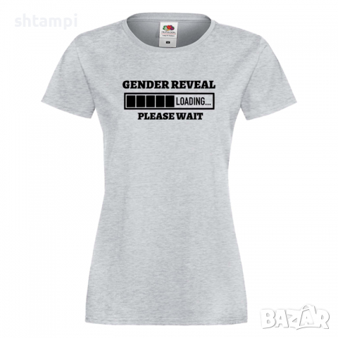 Дамска тениска Gender Reveal Loading,Loading,Please wait,батерия,Изненада,Подарък, снимка 4 - Тениски - 36420454