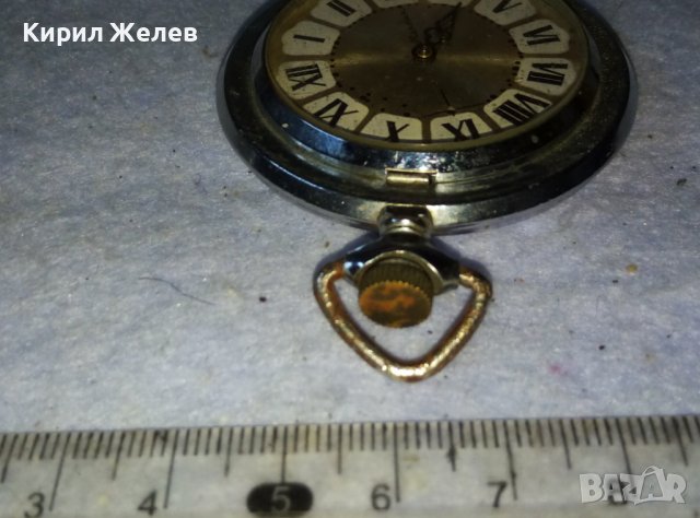 МОЛНИЯ Стар Мех. РУСКИ ДЖОБЕН ЧАСОВНИК МЪЛНИЯ СССР с ОРНАМЕНТИРАНИ КАПАЦИ и РИМСКИ ЦИФЕРБЛАТ 17192, снимка 9 - Антикварни и старинни предмети - 42136539
