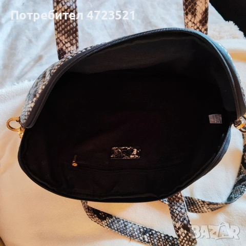 Уникална дамска чанта със змийски принт , снимка 2 - Чанти - 53785133