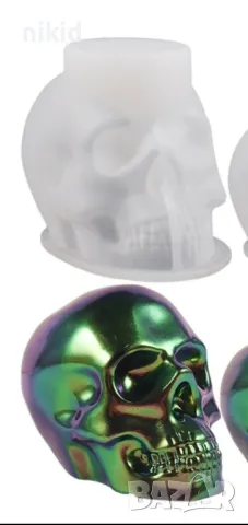 3D грамаден Череп глава силиконов молд форма калъп за фондан гипс сапун шоколад смола свещ и др , снимка 7 - Форми - 35741180